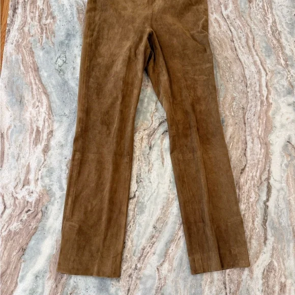 Vince lambskin split hem brown suede pants size M